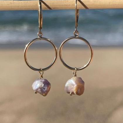 Pearl Earrings; Natural Baroque Pearls; Freshwater..