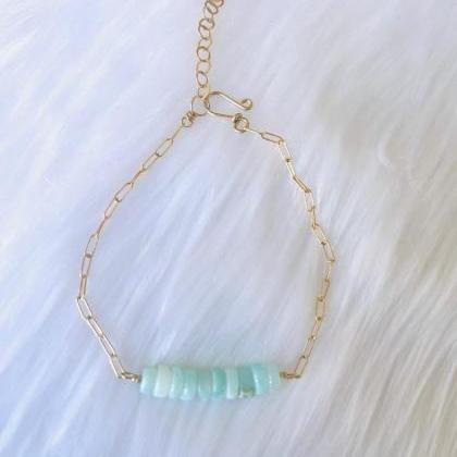 Peruvian Opal Necklace; Freshwater Pearls; 14k..