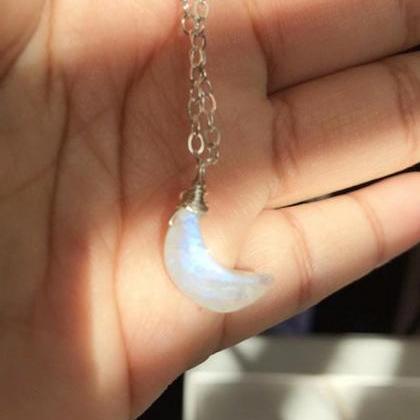 Sterling Silver With Rainbow Moonstone; Moonstone..