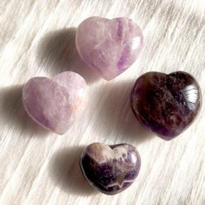 Amethyst Heart; Gemstone Heart Amethyst; Crystal..