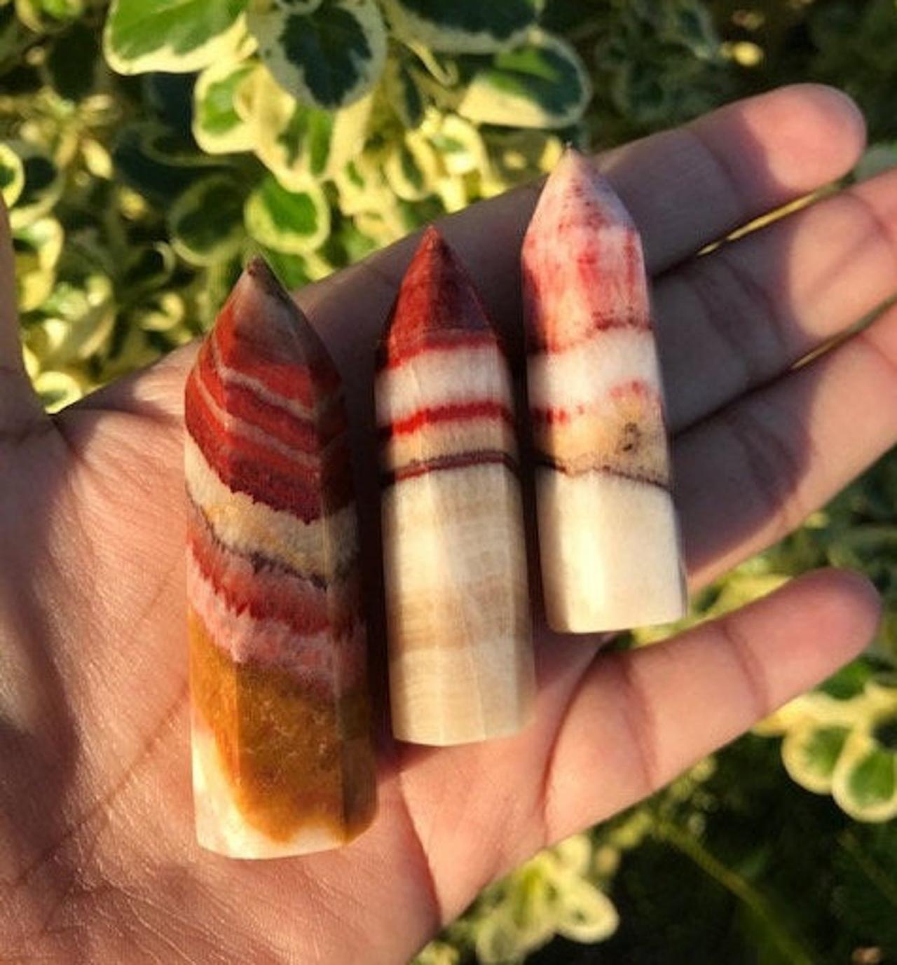 Tricolor Calcite; Dali Jasper; Red Banded Tri-color Calcite; Healing Crystals; Metaphysical; Red Banded Calcite