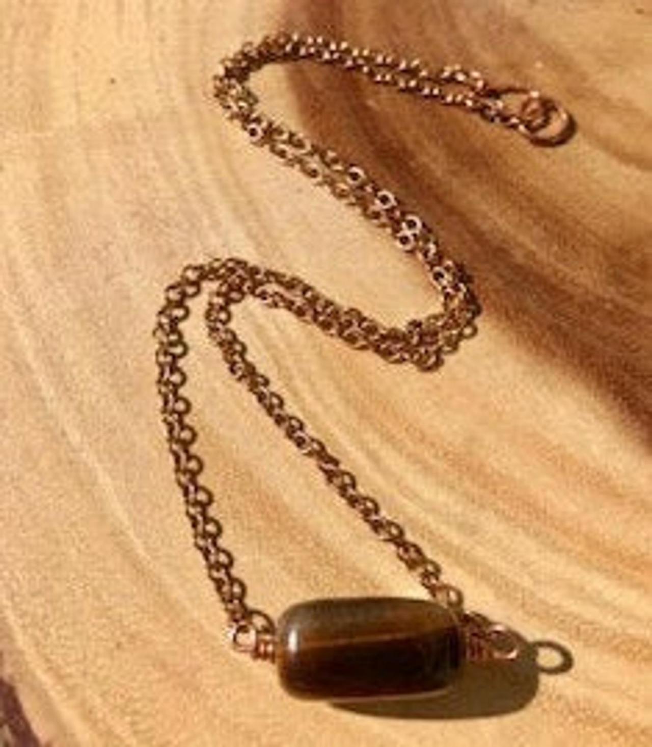 Tiger's Eye Necklace; Copper Necklace With Tigers Eye; Crystal Jewelry; Copper With Tiger's Eye Jewelry; Tigers Eye Crystal